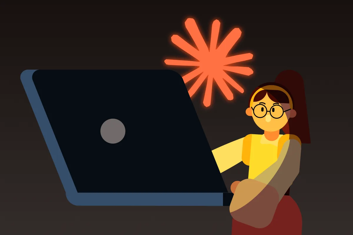 Claude user working with AI on a laptop